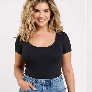 Nuuds Slinky Rib Short Sleeve Bodysuit